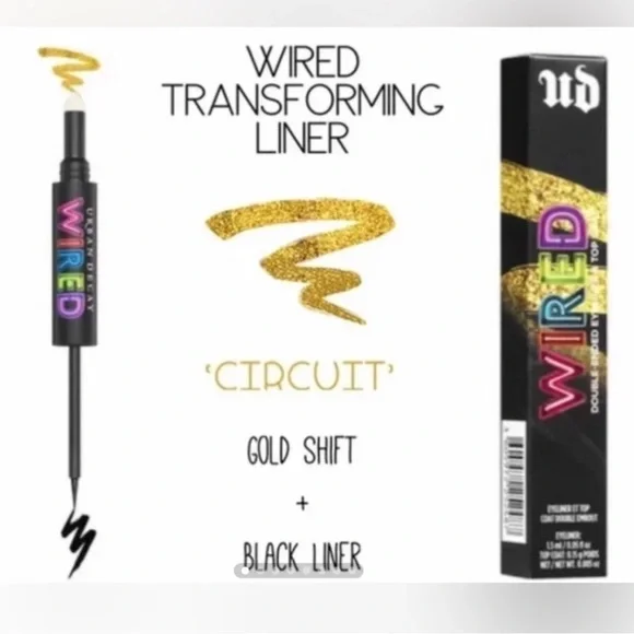 LOT of 4 Urban Decay Double Ended Eyeliner & Top Coat Eyeshadow Wired Collection